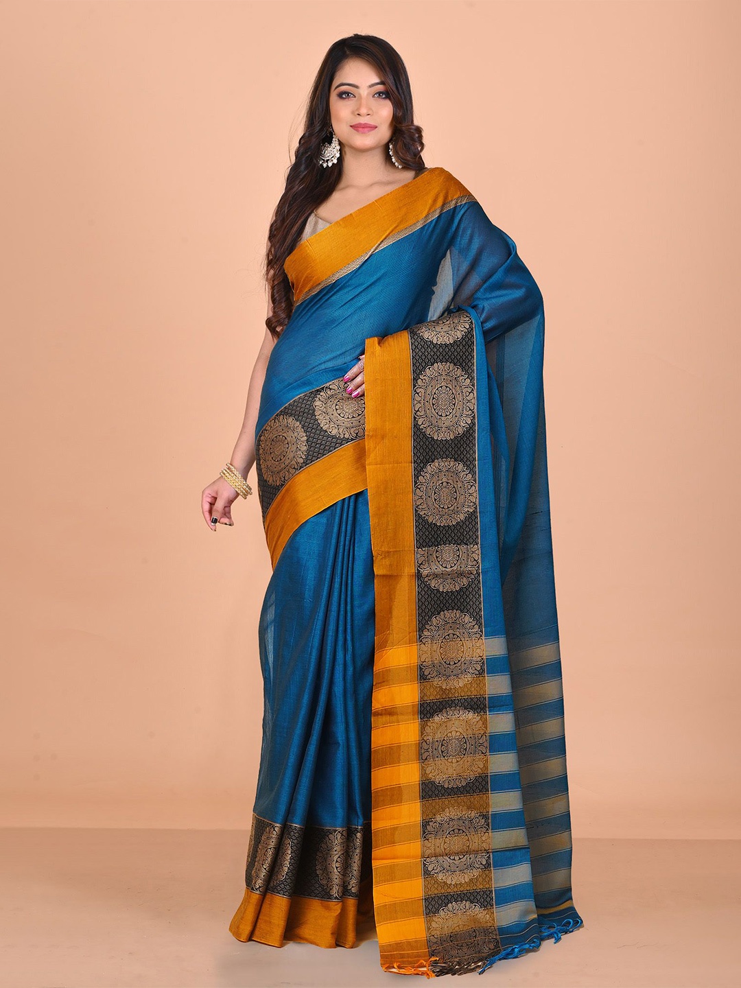 

Unnati Silks Handloom Narayan Peth Saree, Blue