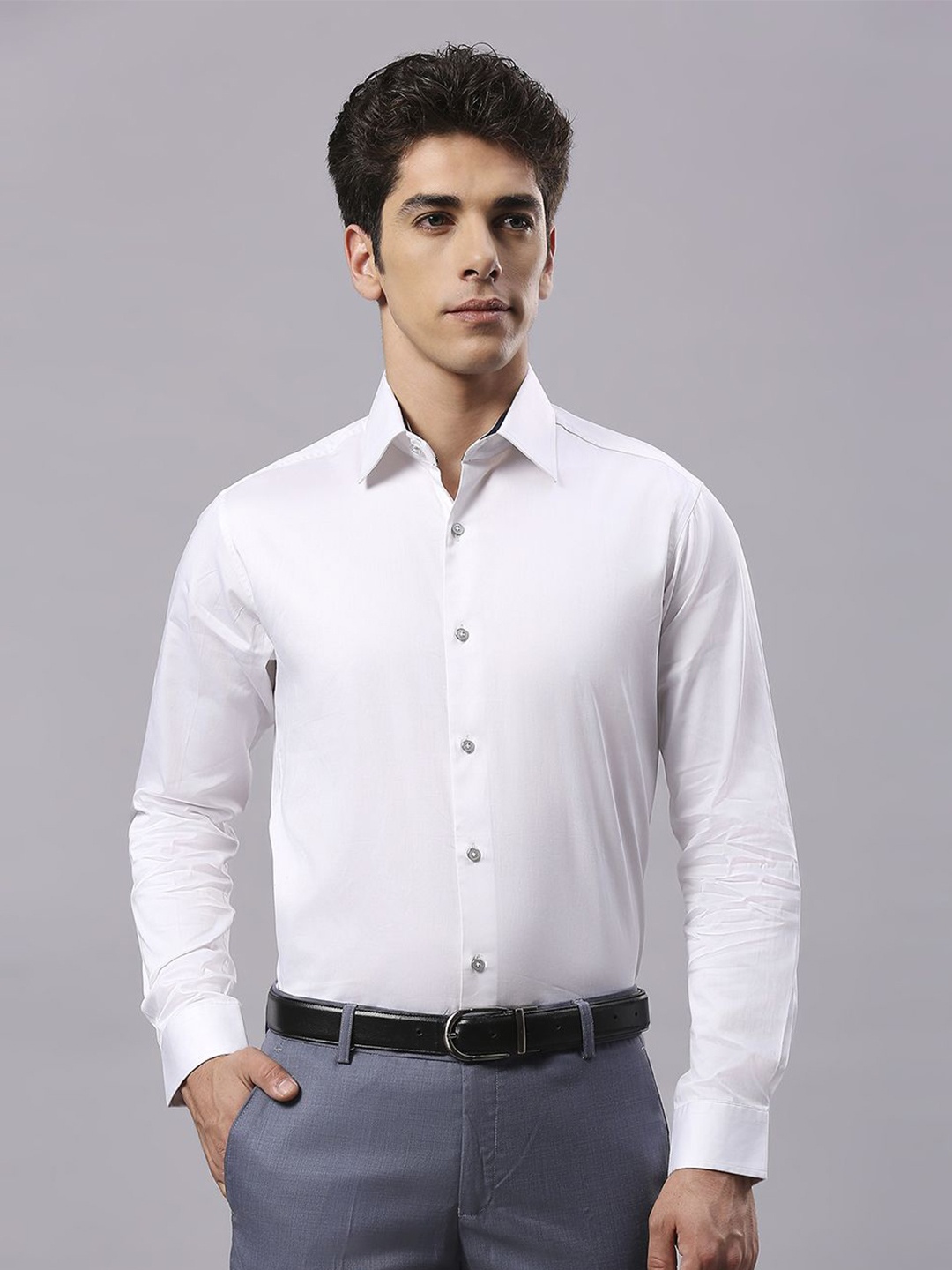 

Klub Fox Men Slim Fit Opaque Formal Shirt, White