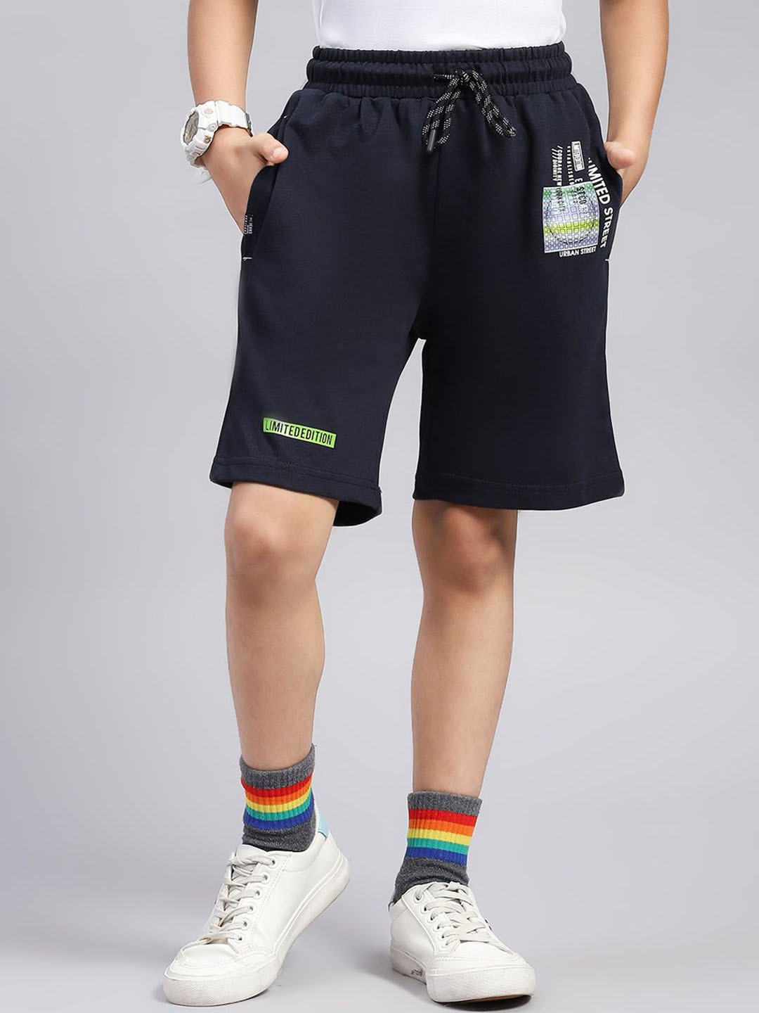 

Monte Carlo Boys Mid Rise Shorts, Navy blue