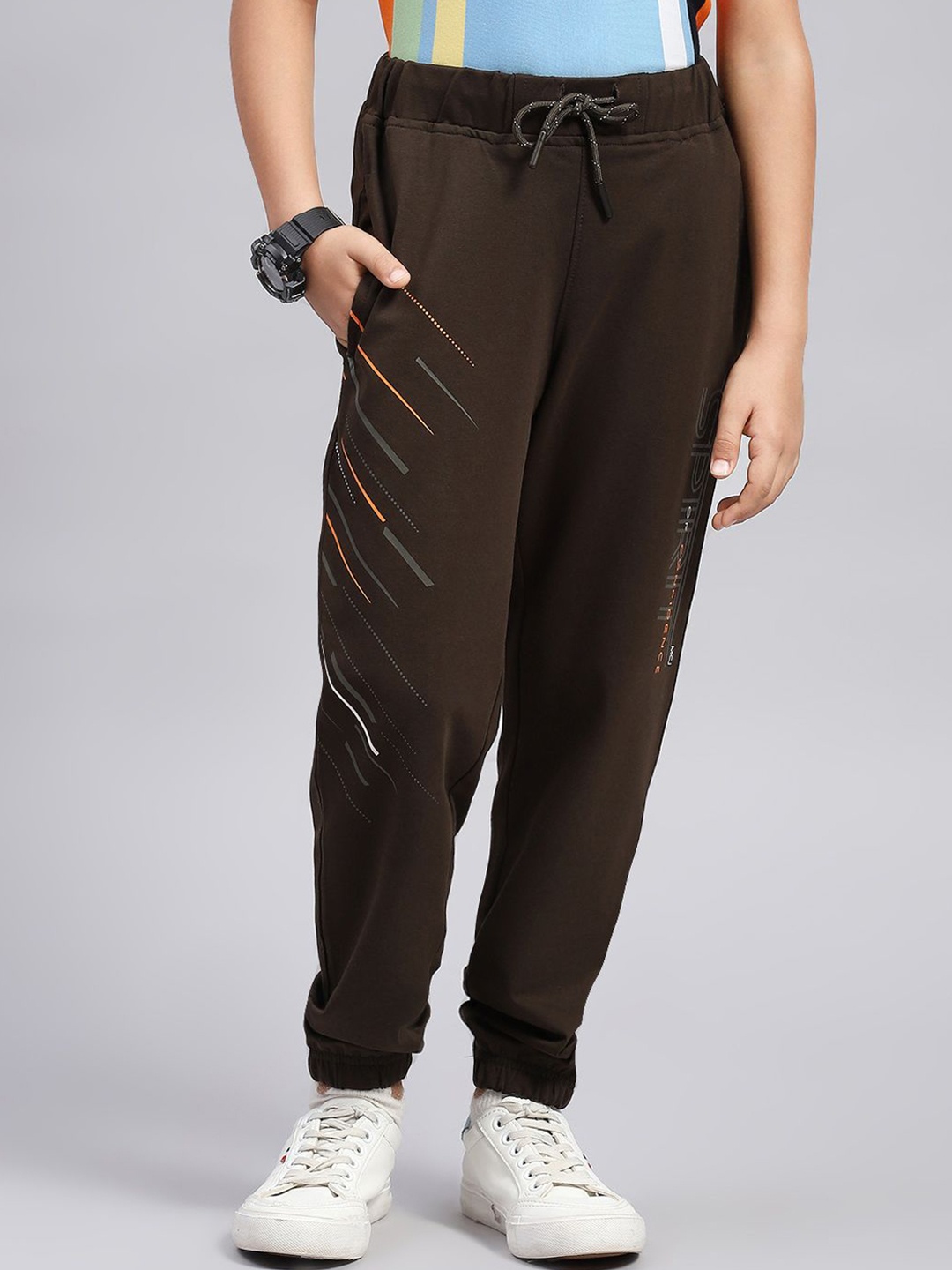 

Monte Carlo Boys Printed Track Pants, Brown