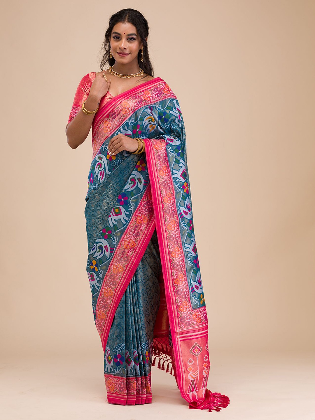 

Koskii Woven Design Zari Saree, Blue