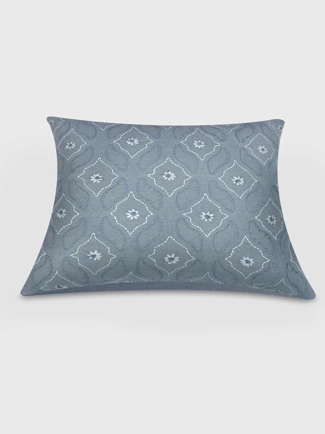 

Mirooh Blue Printed Cotton Filled Cushion