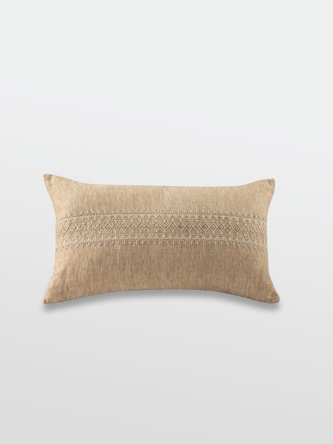 

Mirooh Beige Embroidered Filled Rectangle Shape Cushion