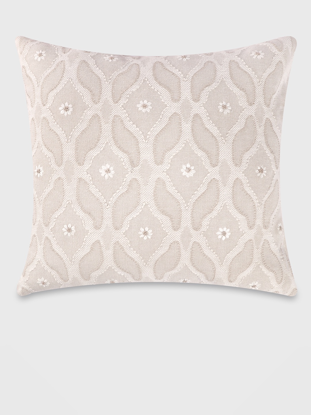 

Mirooh Beige Printed Cotton Filled Cushion