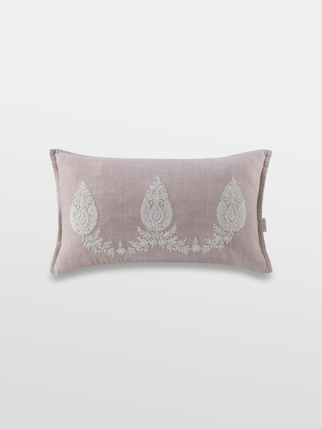 

Mirooh Pink Embroidered Cotton Pre-Filled Rectangle Cushions