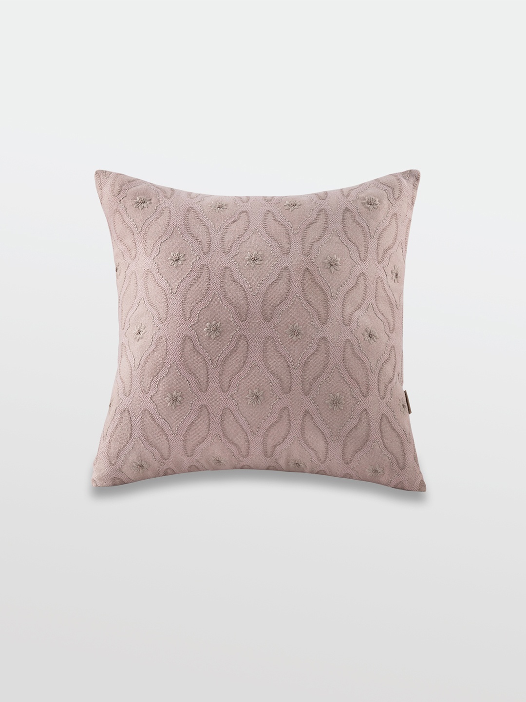 

Mirooh Embroidered Cotton Square Cushion, Rose