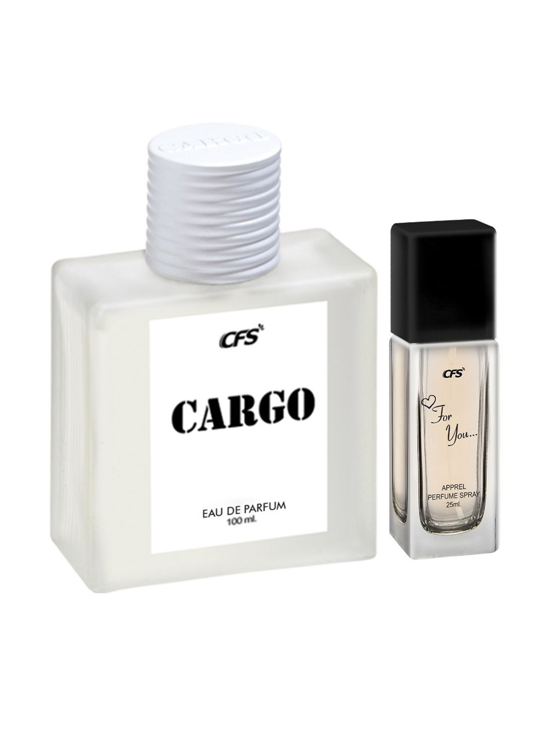 

CFS Cargo Eau De Parfum-100ml & For You Long Lasting Apparel Perfume-25ml, White