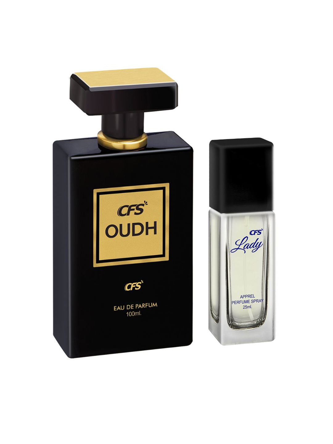

CFS Oudh EDP 100ml & Lady Long Lasting Apparel Perfume 25 ml, Black
