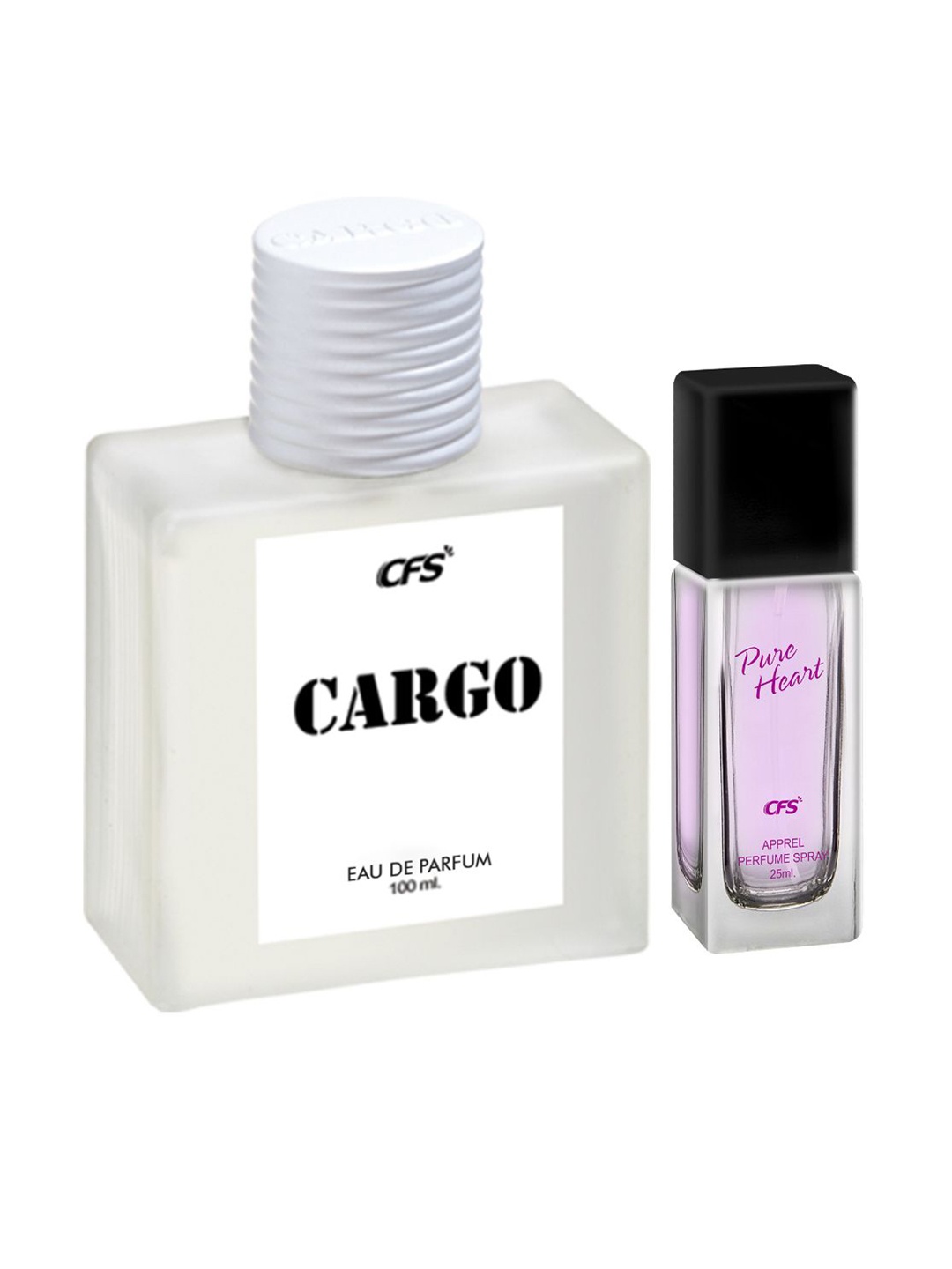 

CFS Cargo & Pure Heart Set Of 2 Long Lasting Eau De Parfum - 100 ml - 25 ml, White