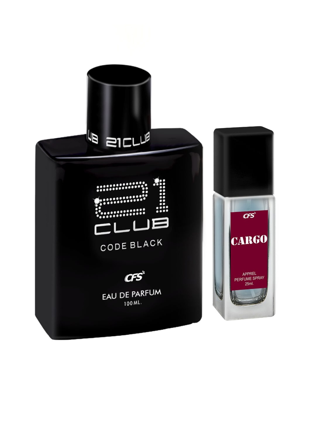 

CFS 21 Club EDP - 100 ml & Cargo Long Lasting Apparel Perfume - 25 ml, Black