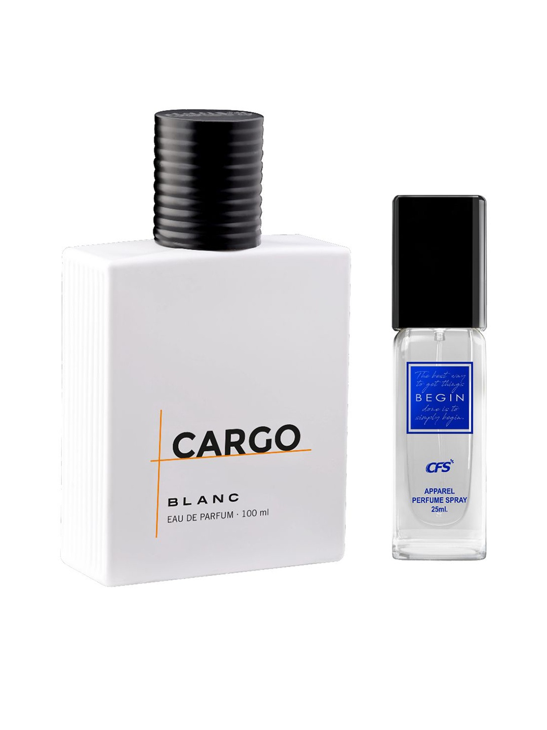 

CFS Cargo Blanc Eau De Parfum 100ml & Begin Apparel Perfume - 25ml, White