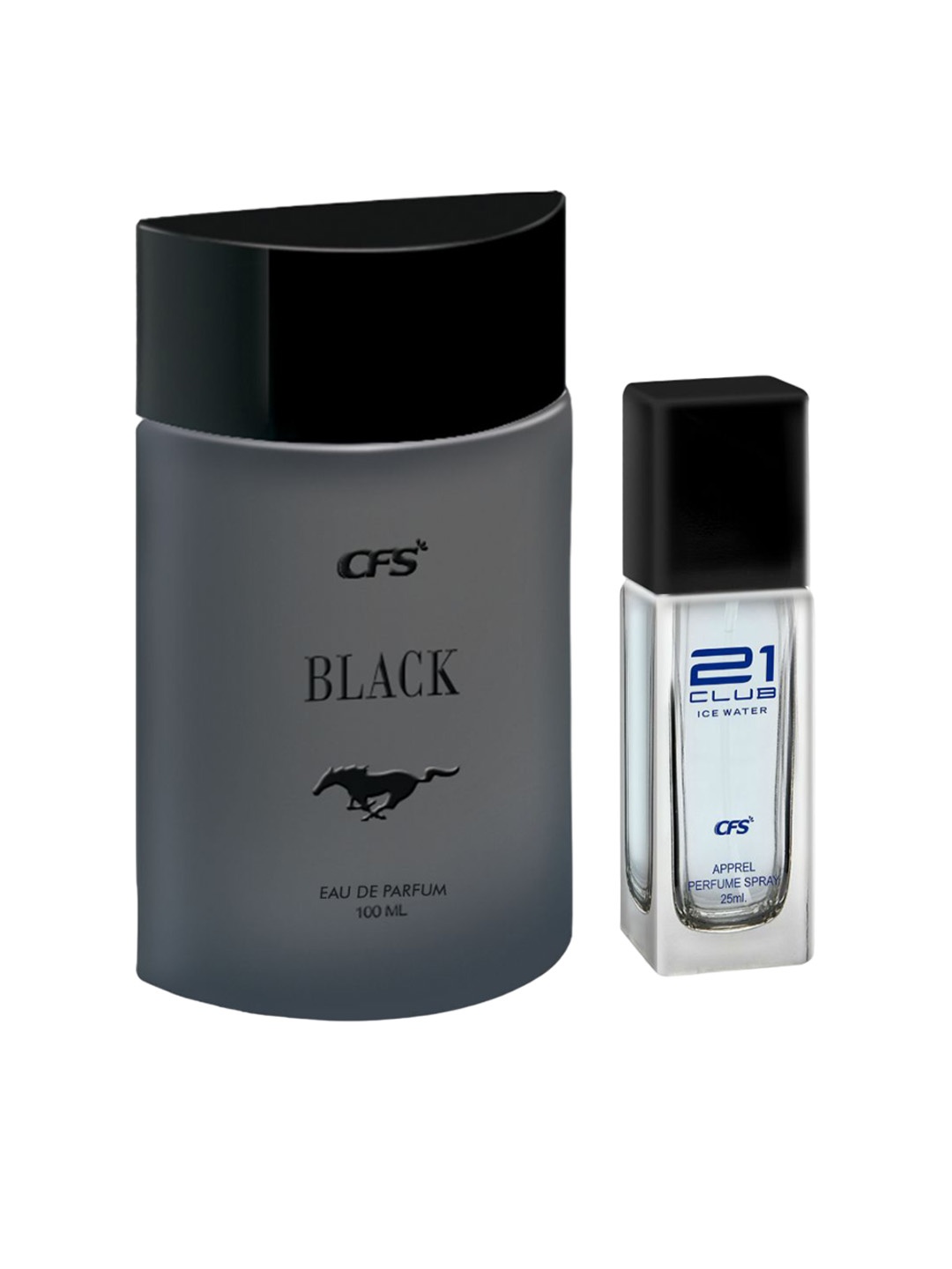 

CFS Black Eau De Parfum-100ml & 21 Club Ice Water Long Lasting Apparel Perfume-25ml