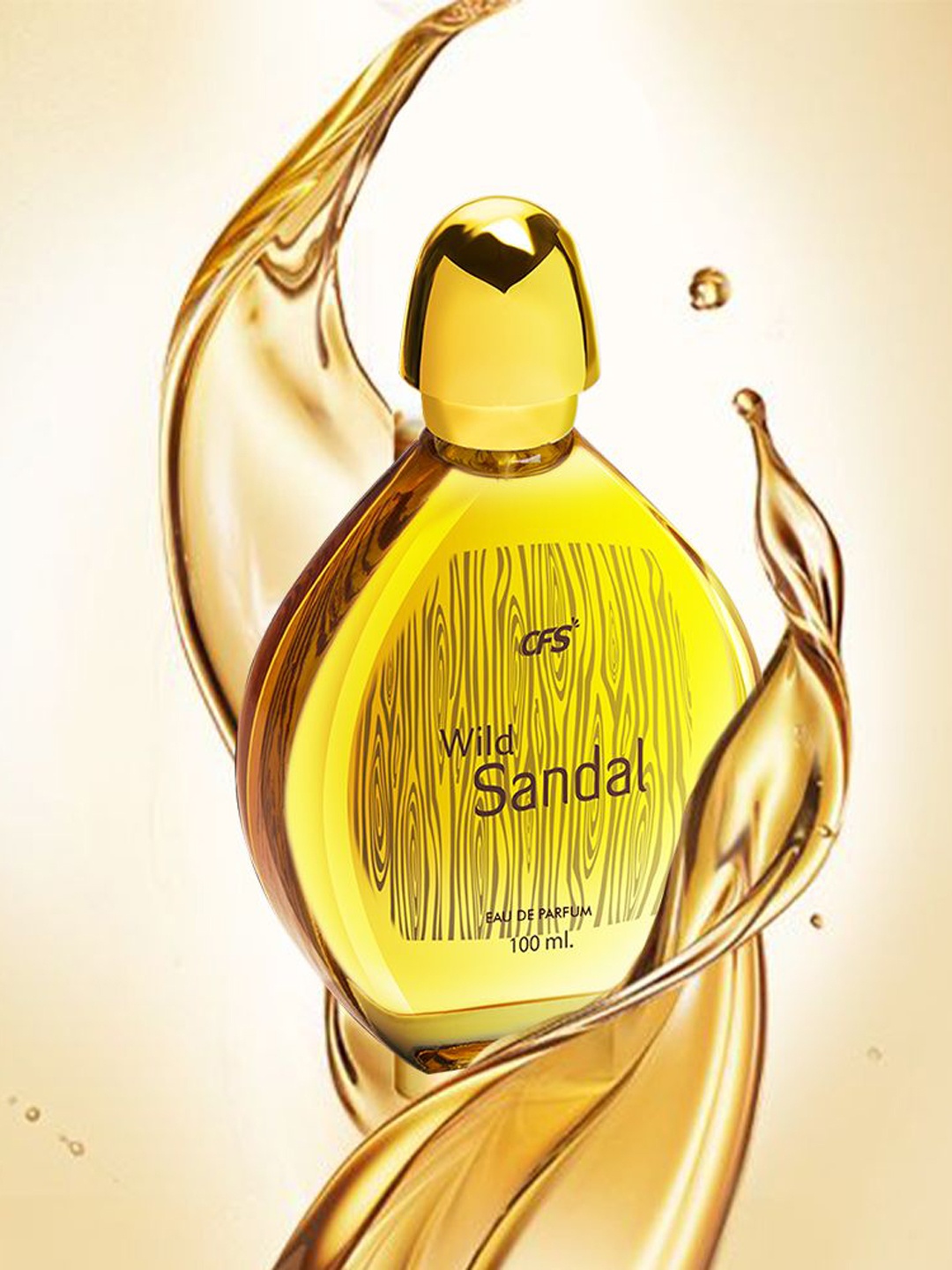 

CFS Wild Sandal Eau De Parfum-100ml & Oudh Long Lasting Apparel Perfume-25ml, Gold