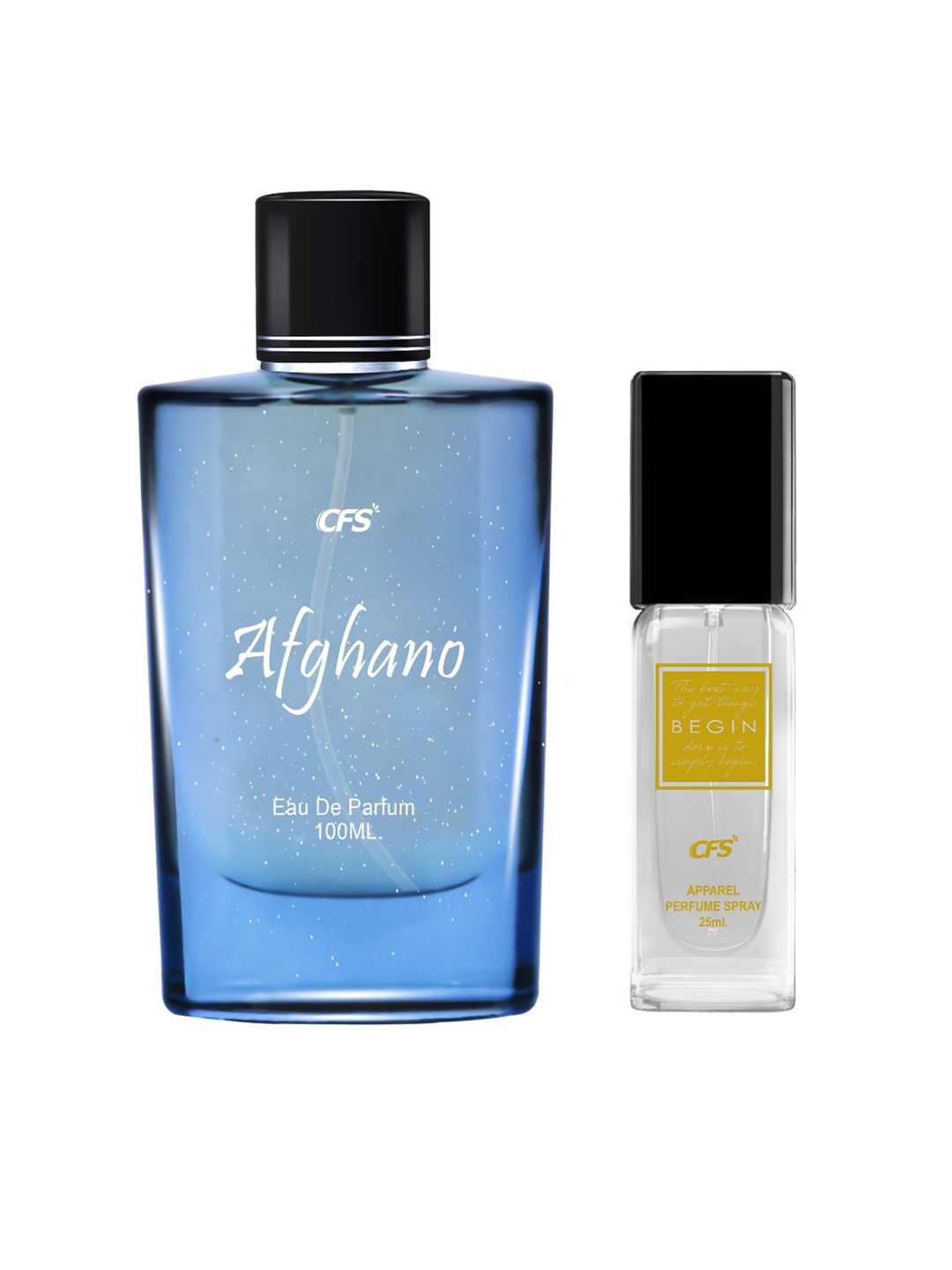 

CFS Afghano EDP 100ml & Begin Long Lasting Apparel Perfume 25ml, Blue