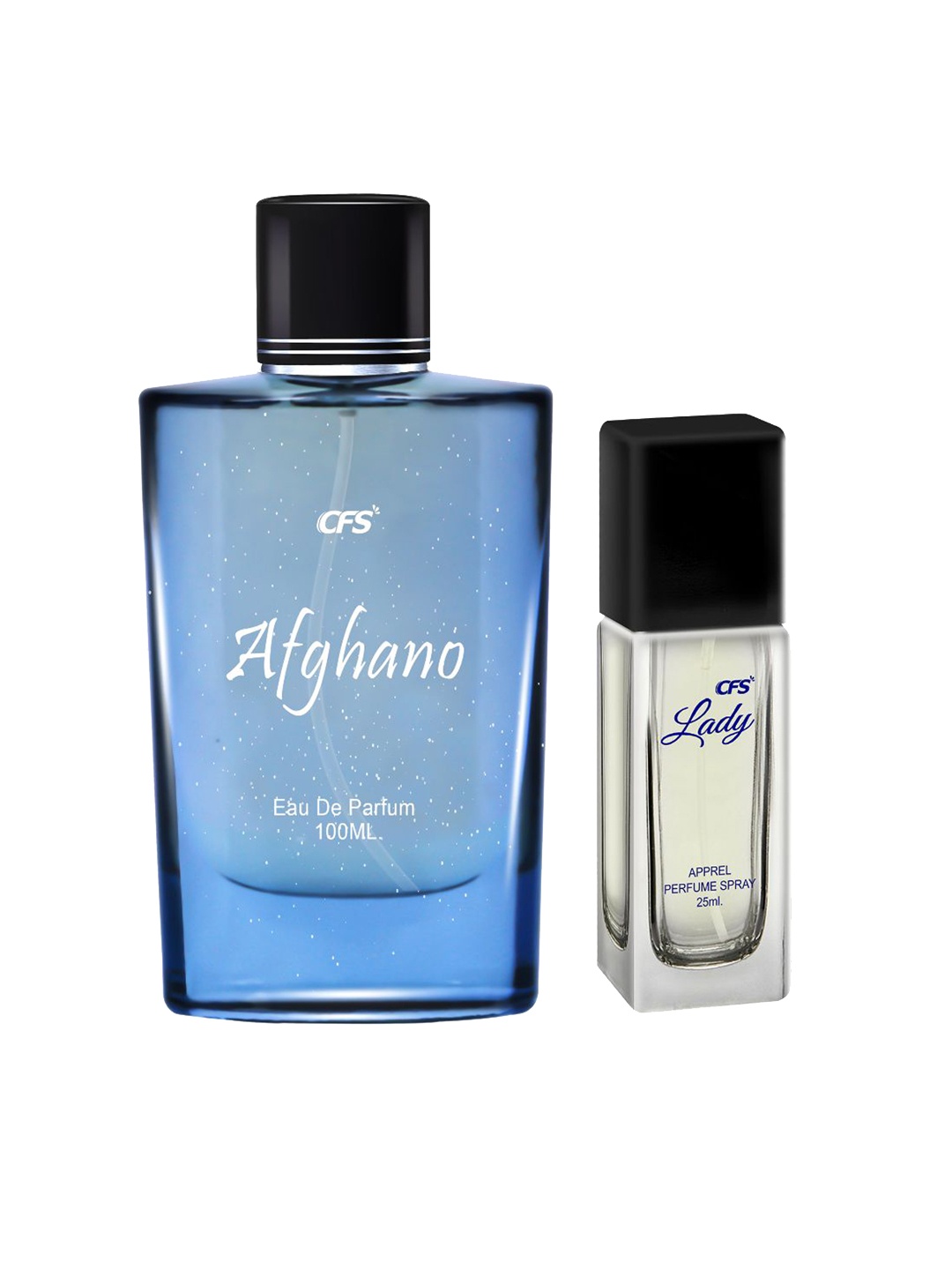 

CFS Set of Afghano Eau De Parfum 100ml & Lady Apparel Perfume Spray 25ml, Blue