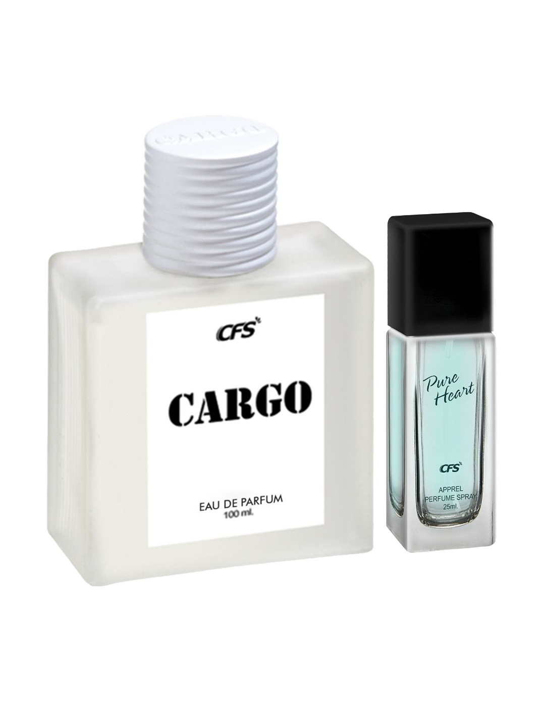 

CFS Cargo White Long Lasting Eau De Parfum 100ml & Pure Heart Blue Apparel Perfume 25ml