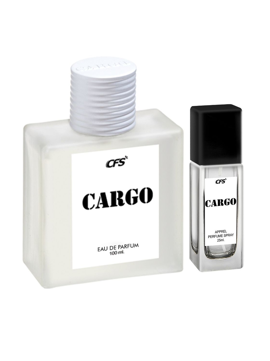 

CFS Set of Cargo White Long Lasting Eau De Parfum 100ml & Apparel Perfume Spray 25ml