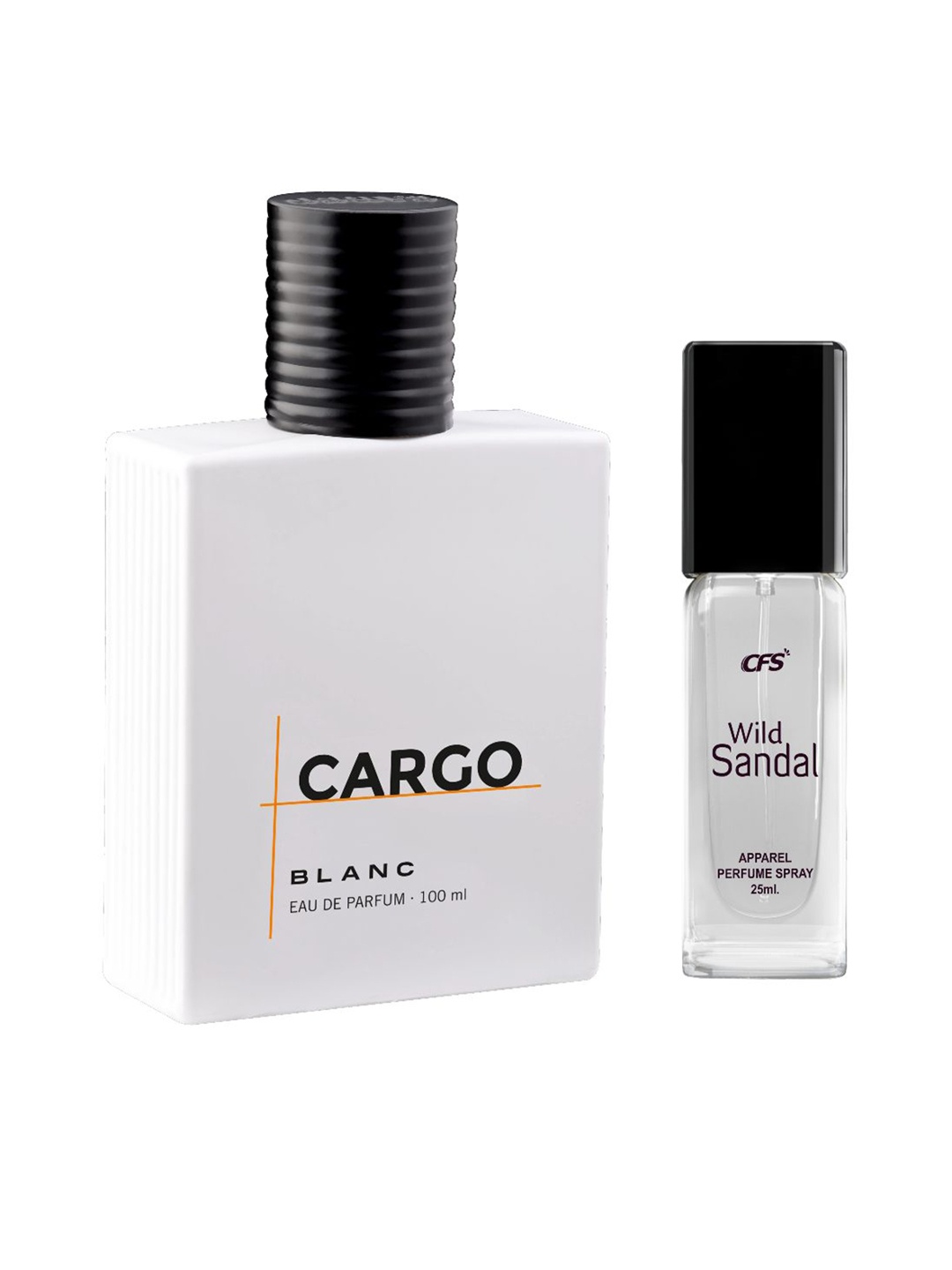 

CFS Set of Cargo Blanc Eau De Parfum 100ml & Wild Sandal Apparel Perfume Spray 25ml, White