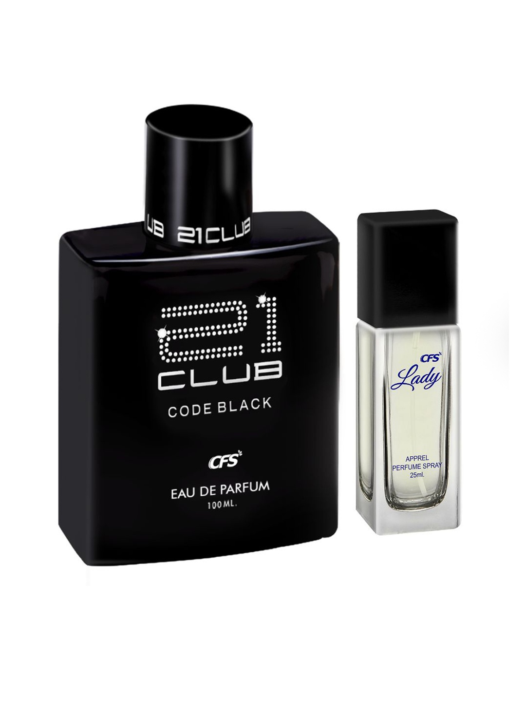 

CFS Set of 21 Club Code Black Eau De Parfum 100ml & Lady Apparel Perfume Spray 25ml