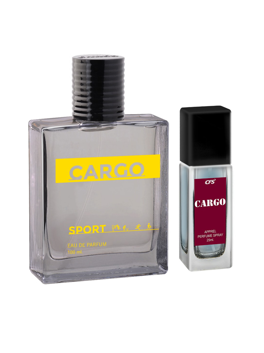 

CFS Set of Cargo Sport Eau De Parfum 100ml & Cargo Blue Apparel Perfume Spray 25ml, Grey