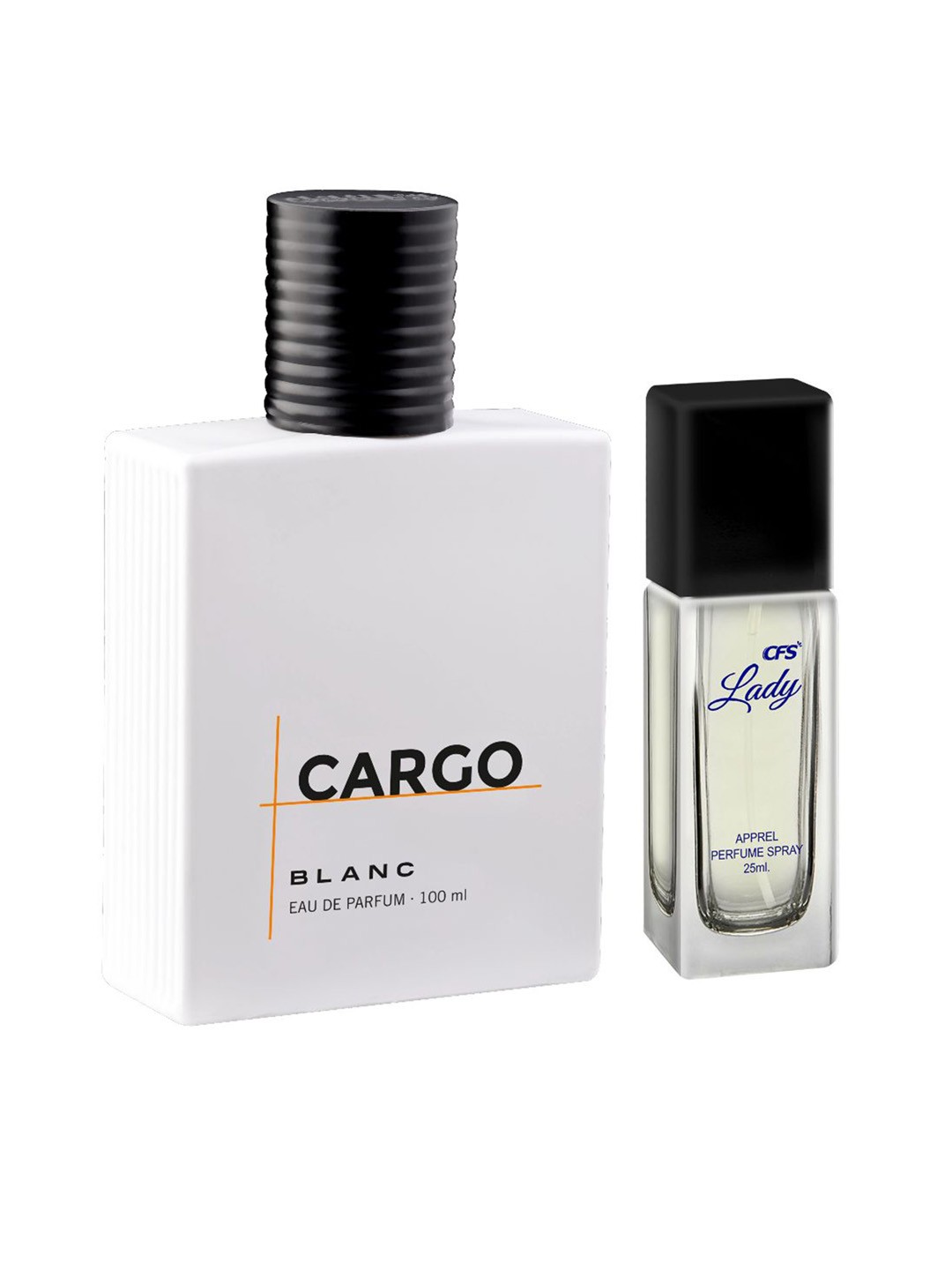 

CFS Set of Cargo Blanc Eau De Parfum 100ml & Lady Apparel Perfume Spray 25ml, White