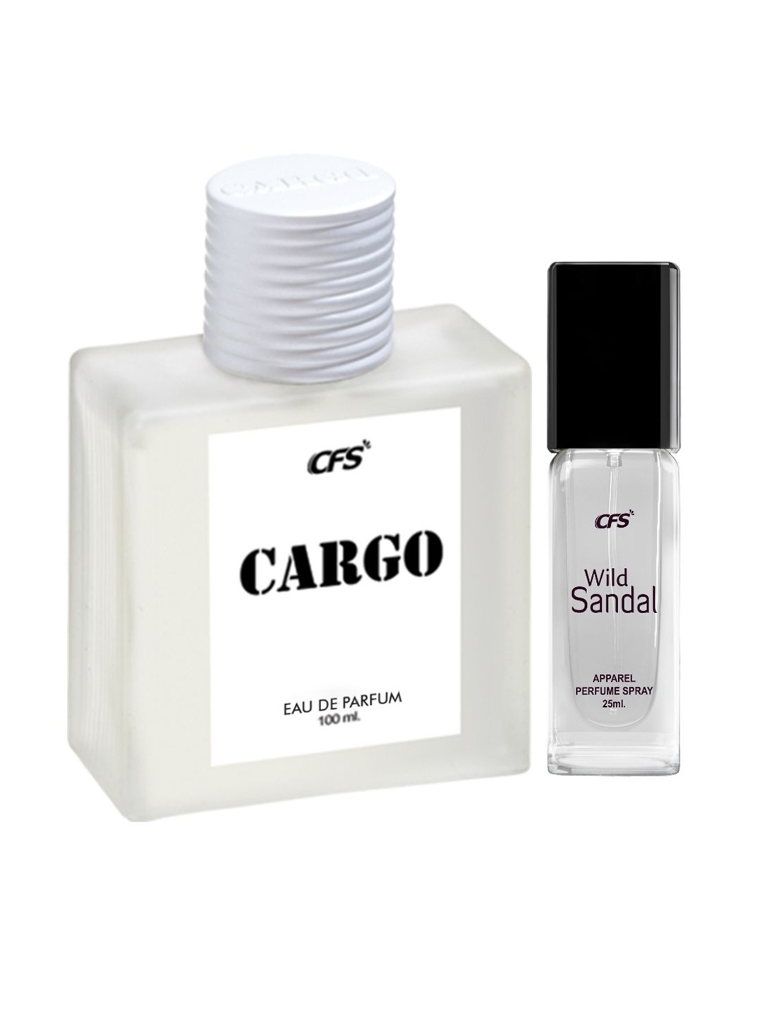 

CFS Set of Cargo White Eau De Parfum 100ml & Wild Sandal Apparel Perfume Spray 25ml