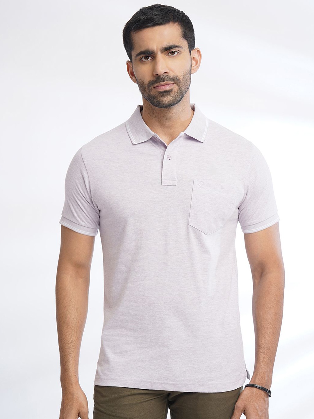 

Greenfibre Men Polo Collar Slim Fit T-shirt, Purple