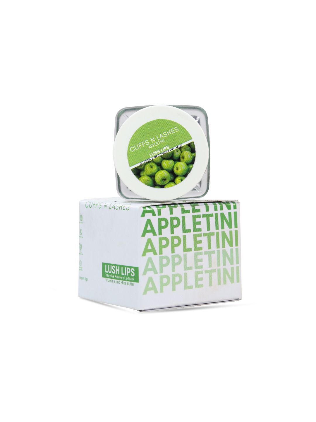 

CUFFS N LASHES Lush Lips Intensive Recovery Lip Mask-8gm-Apple Tini, Green