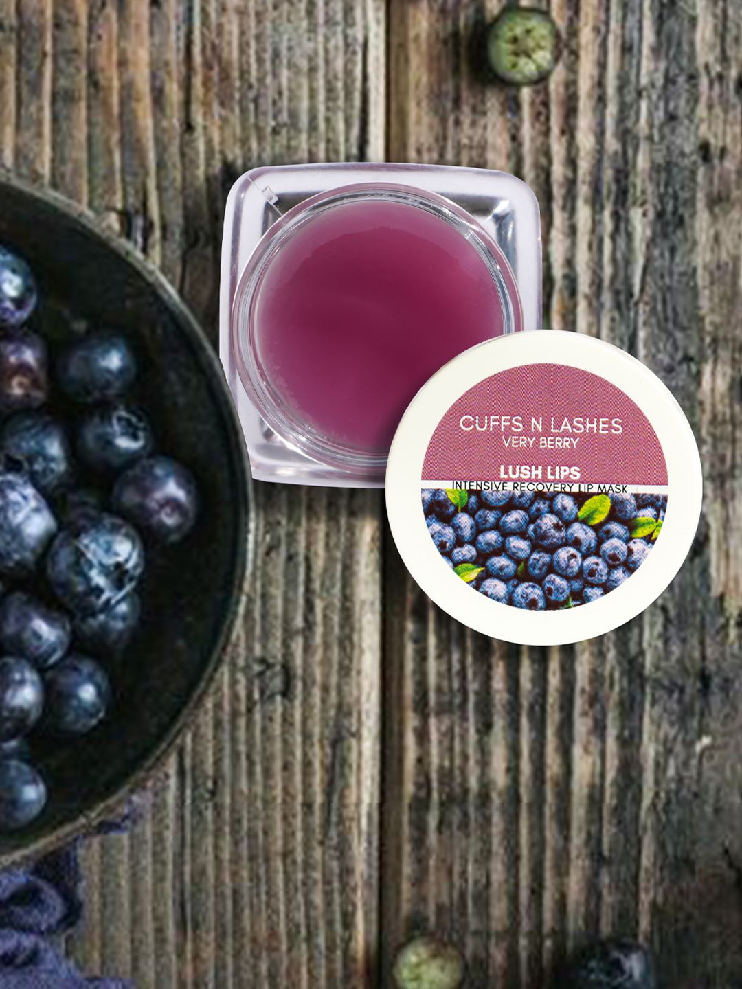 

CUFFS N LASHES Lush Lips Intensive Recovery Lip mask- 8gm -Very Berry, Pink