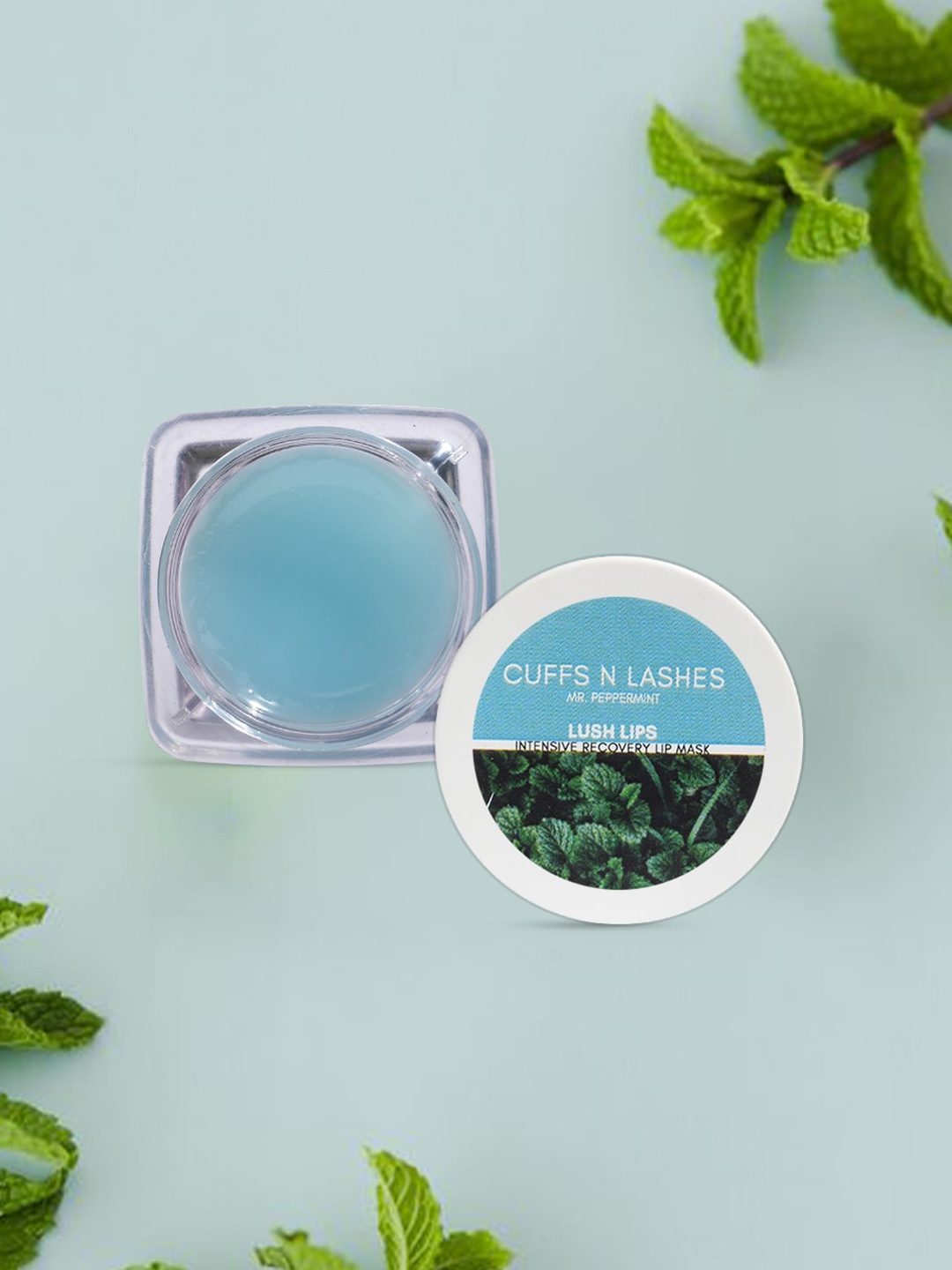 

CUFFS N LASHES Lush Lips Intensive Recovery Lip Mask-8gm-Mr Peppermint, Blue
