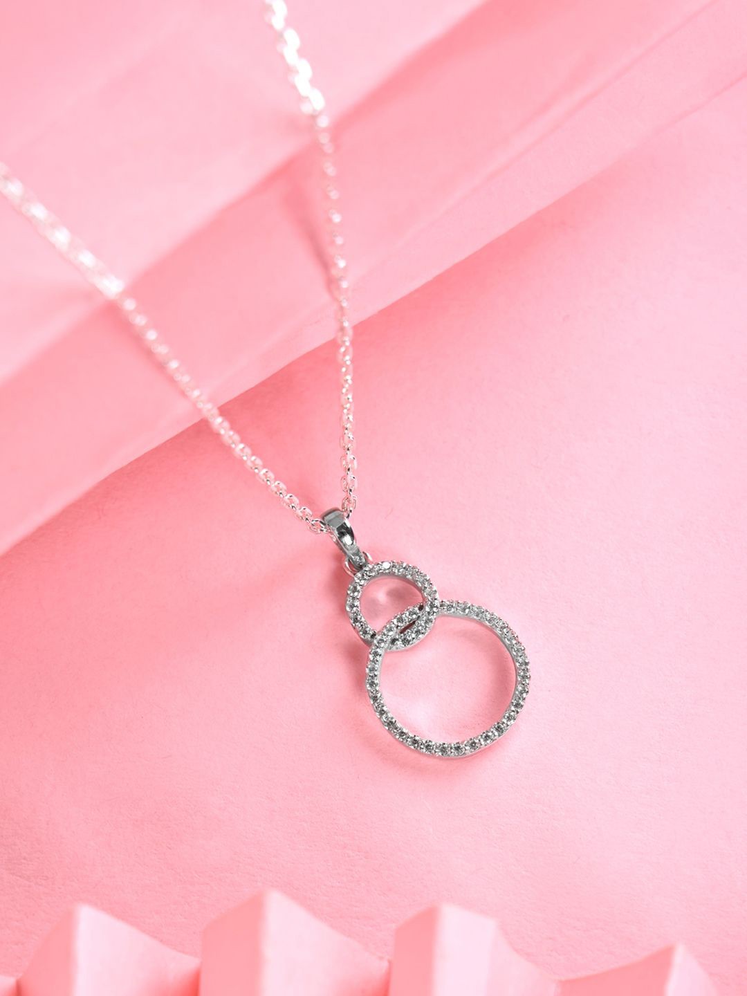 

Clara Rhodium-Plated Cubic Zirconia-Studded 925 Sterling Silver Pendants with Chains