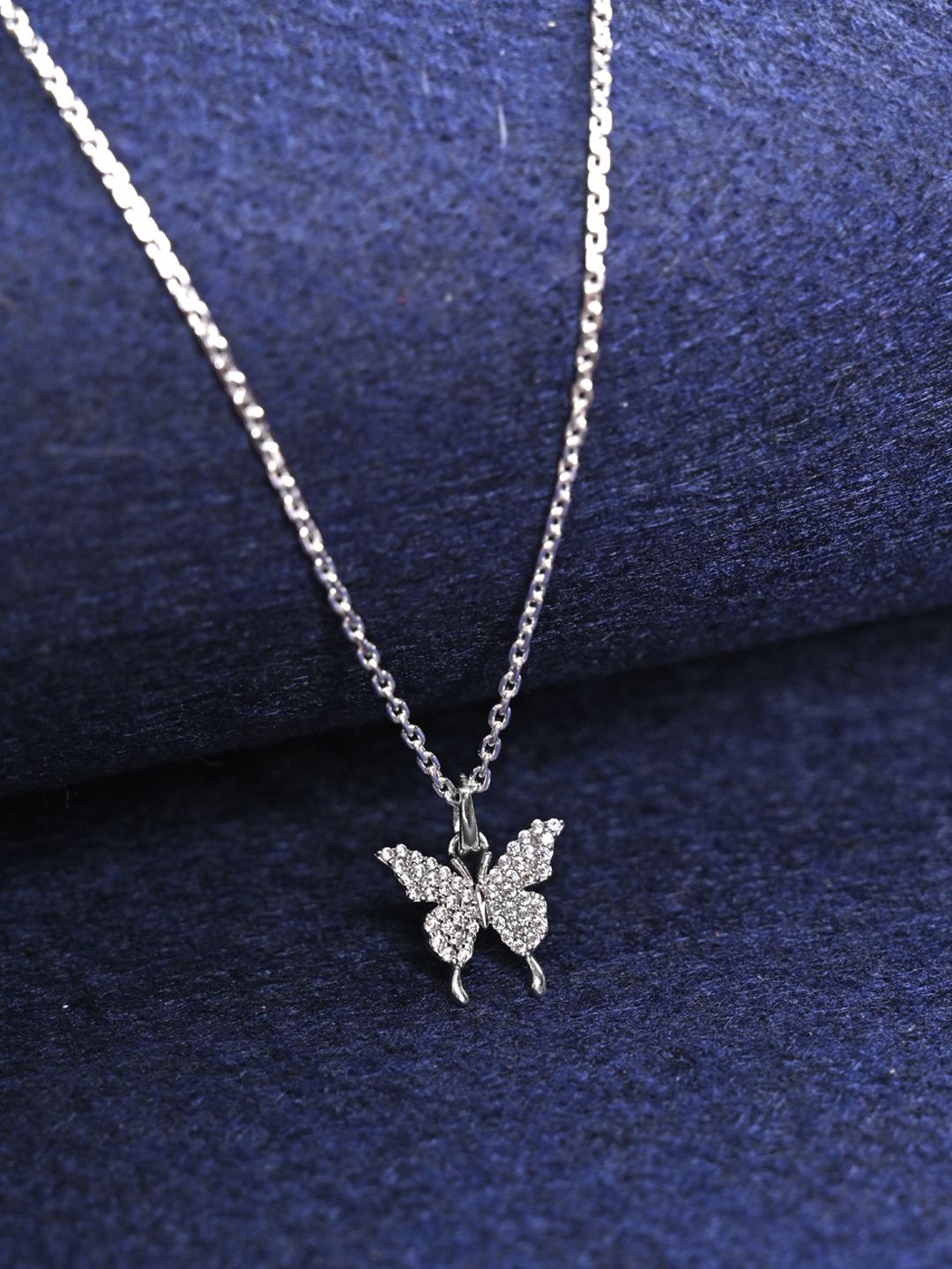 

Clara Rhodium-Plated 925 Sterling Silver Butterfly Pendant With Chain
