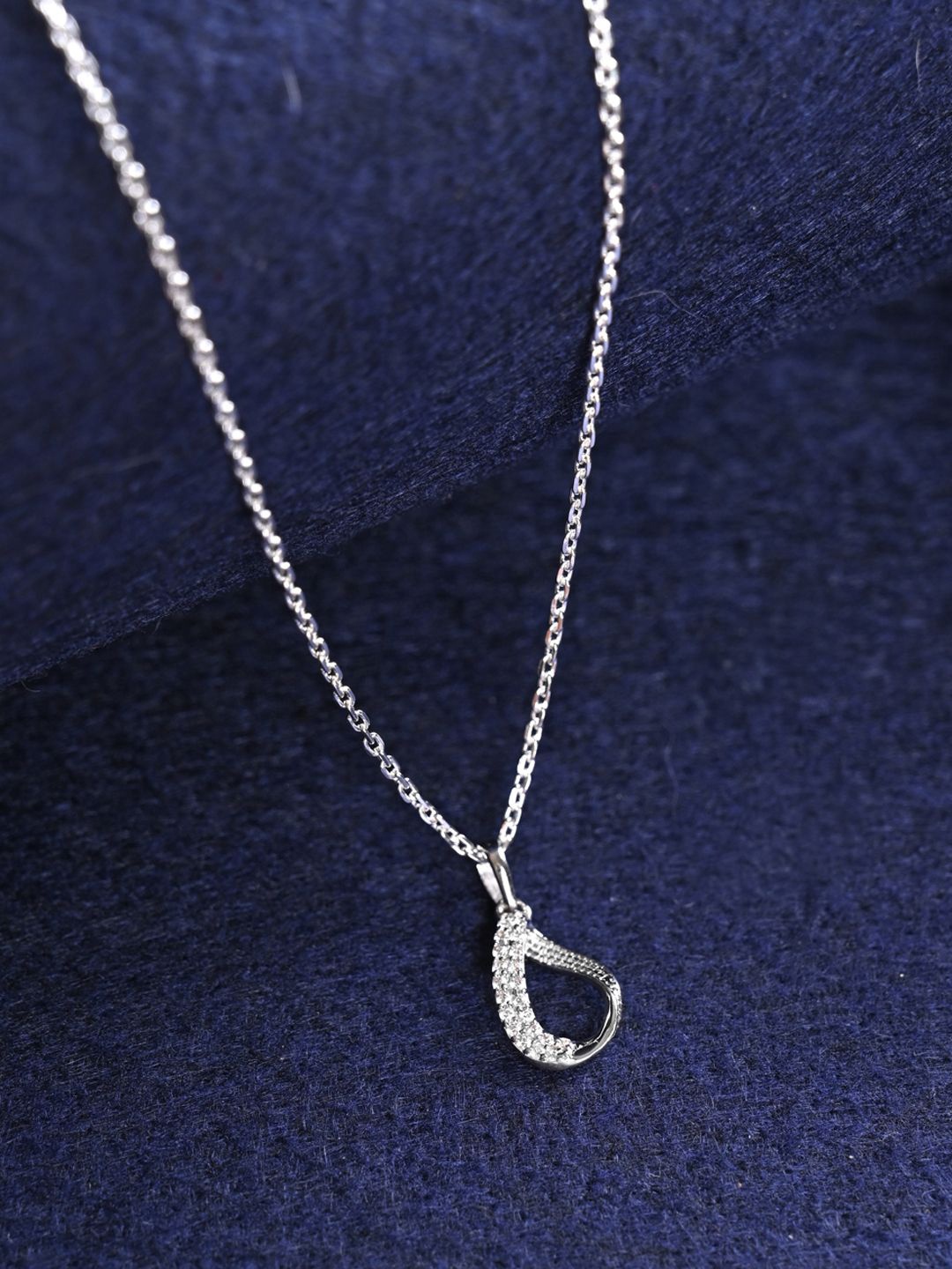 

Clara Rhodium-Plated 925 Sterling Silver Raindrop Pendant With Chain