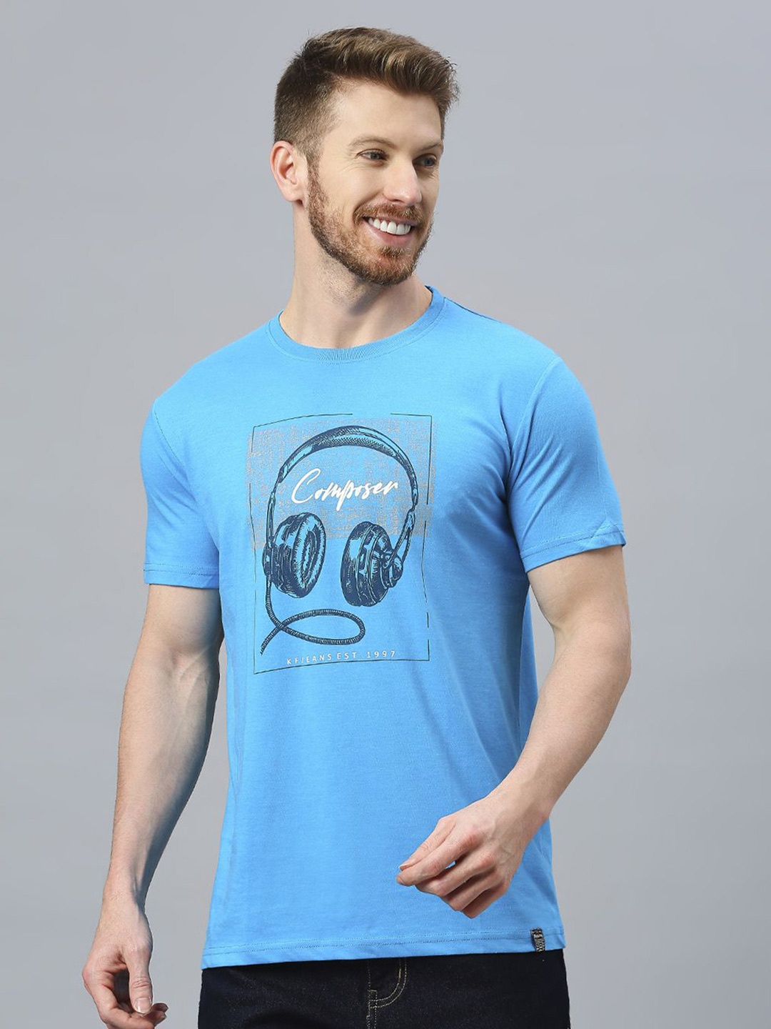 

Klub Fox Men Typography Printed Pockets T-shirt, Blue