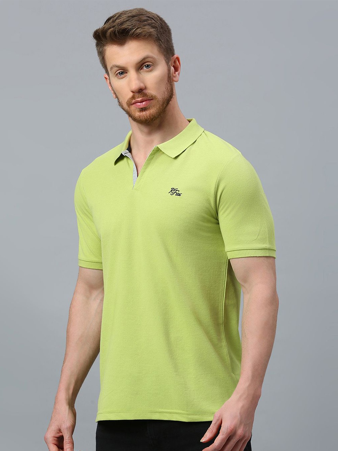 

Klub Fox Men Polo Collar T-shirt, Lime green