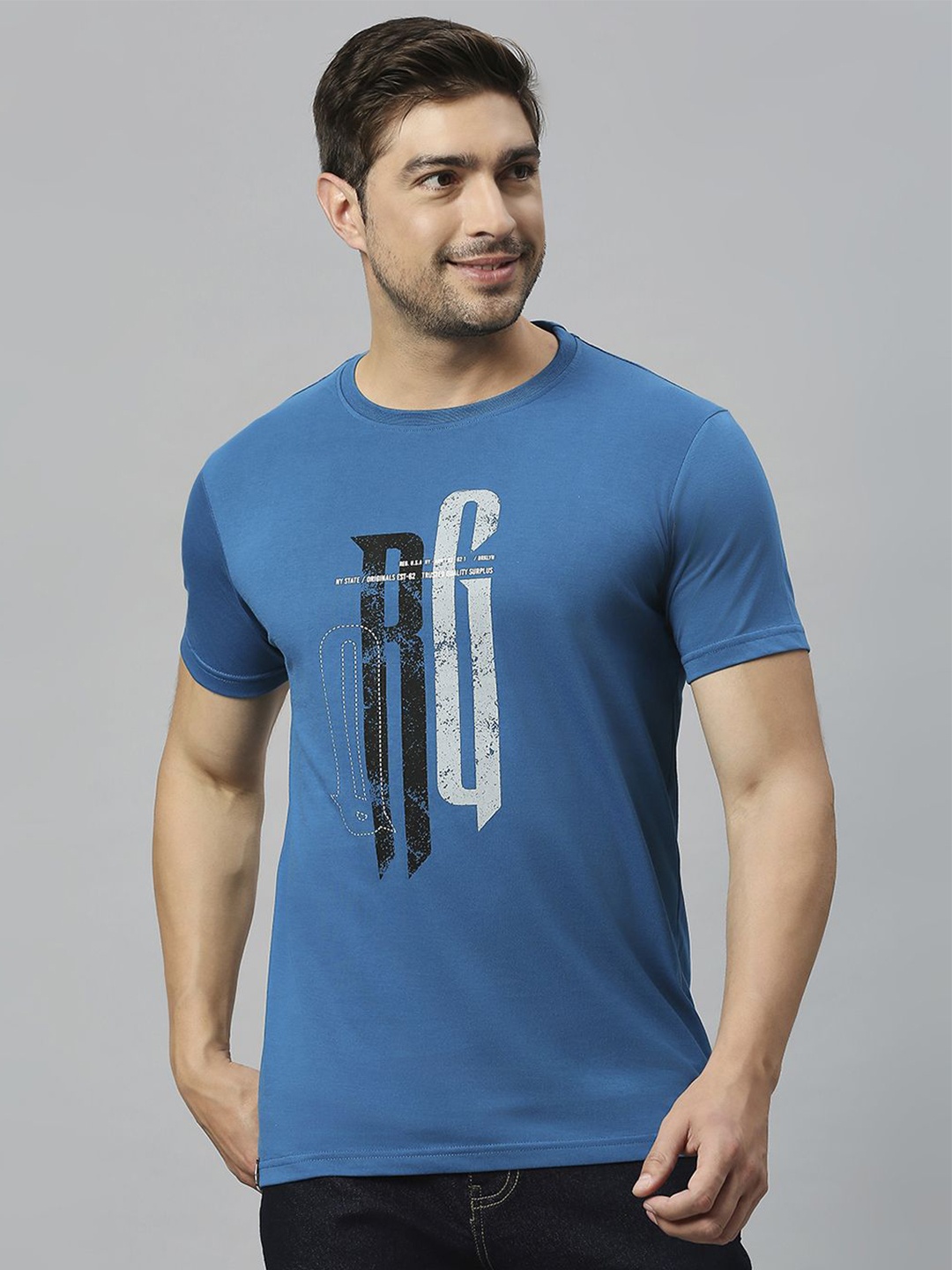 

Klub Fox Men Typography Printed Pockets T-shirt, Teal