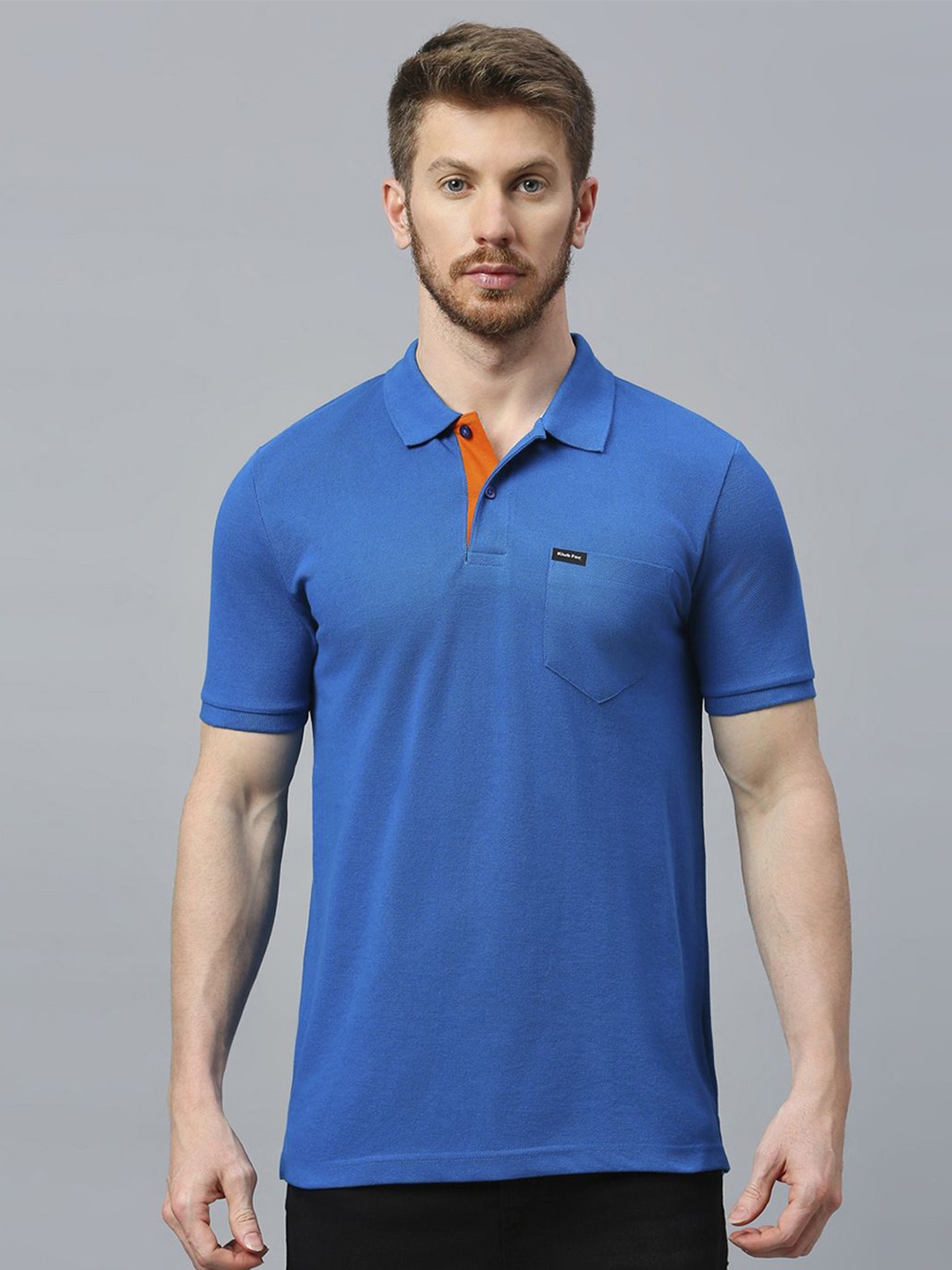 

Klub Fox Men Polo Collar Pockets T-shirt, Blue