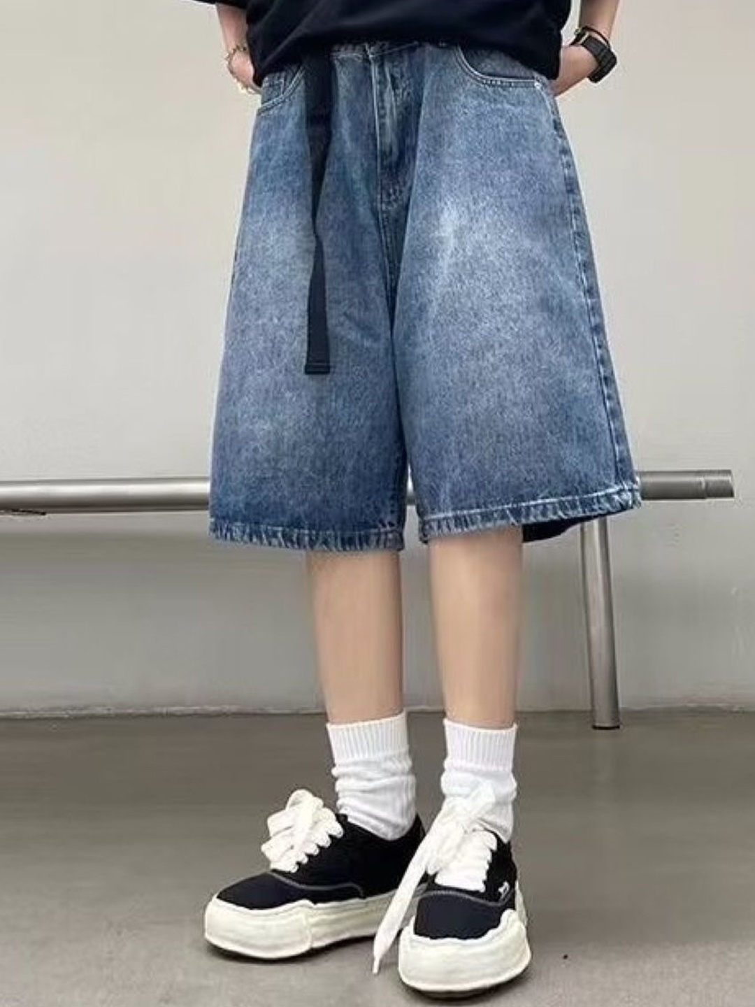 

StyleCast Men Blue Mid-Rise Cotton Denim Shorts