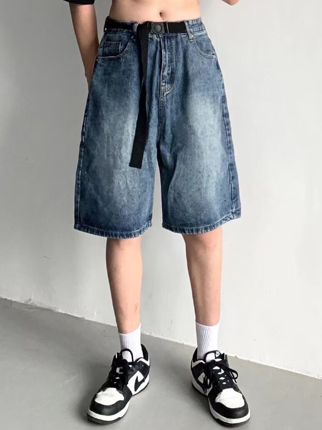 

StyleCast Men Washed Denim Shorts, Blue