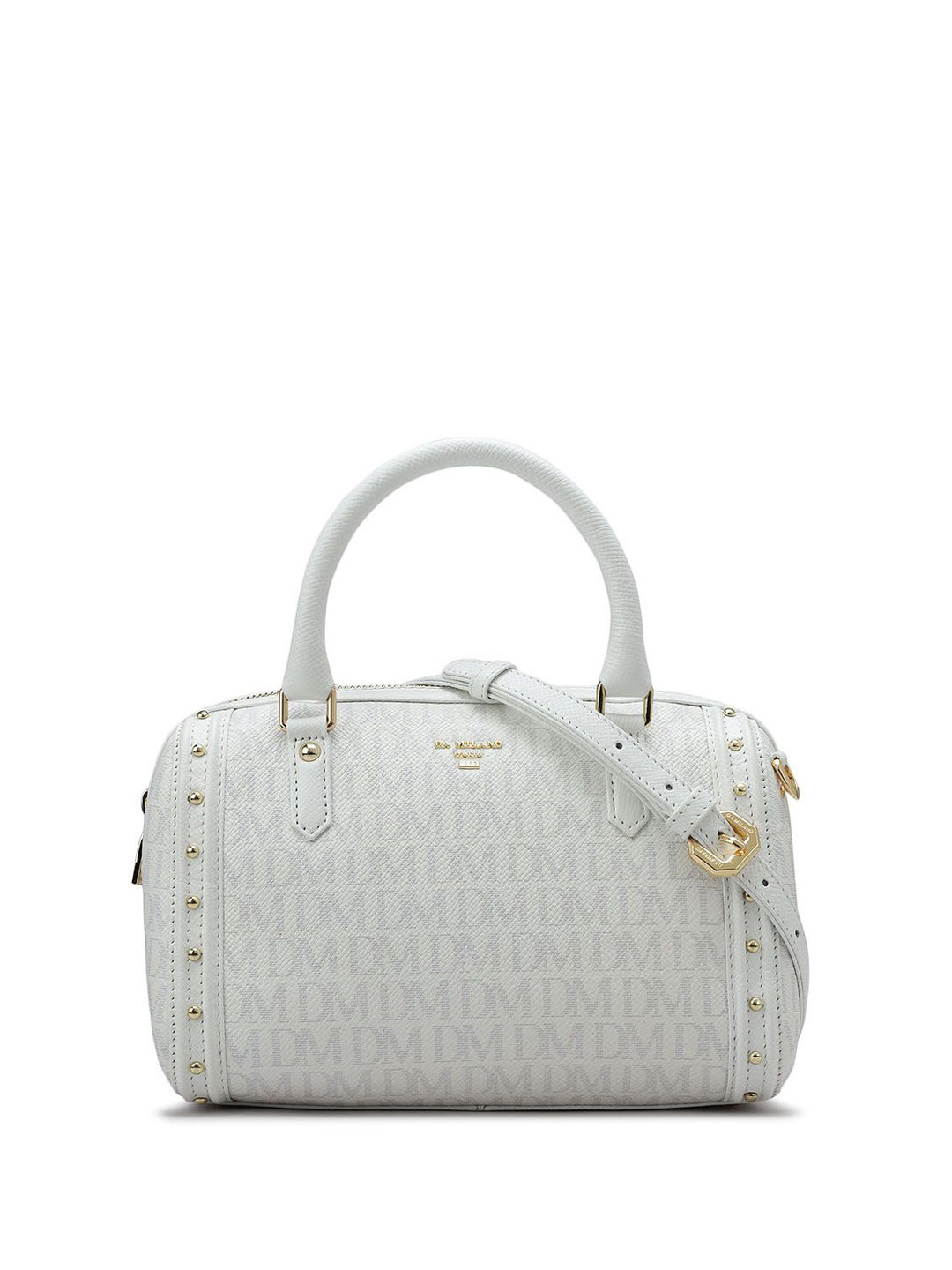 

Da Milano Women Printed Leather Oversized Structured Handheld Bag with Quilted, White