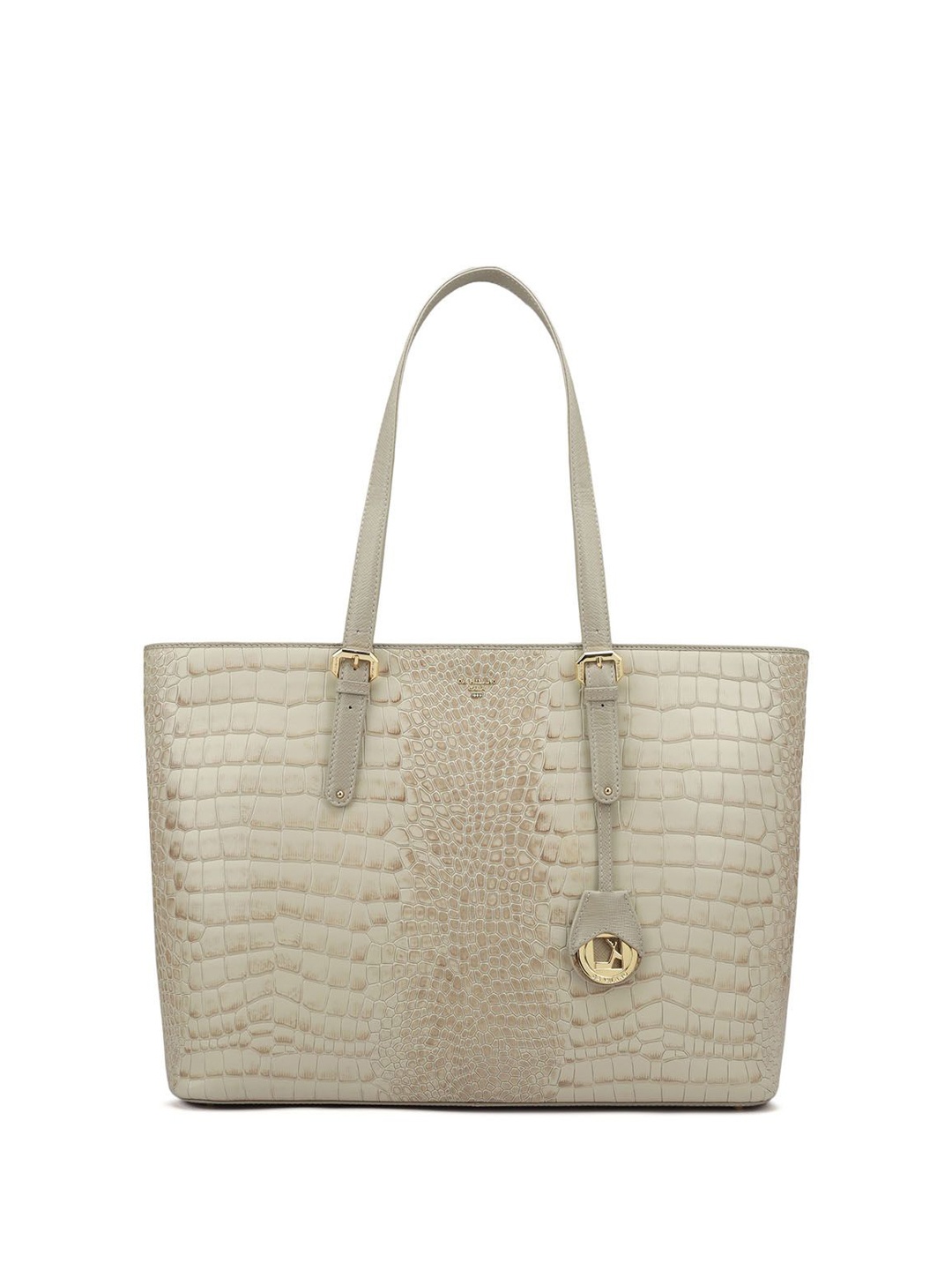 

Da Milano Textured Leather Oversized Shopper Shoulder Bag, White