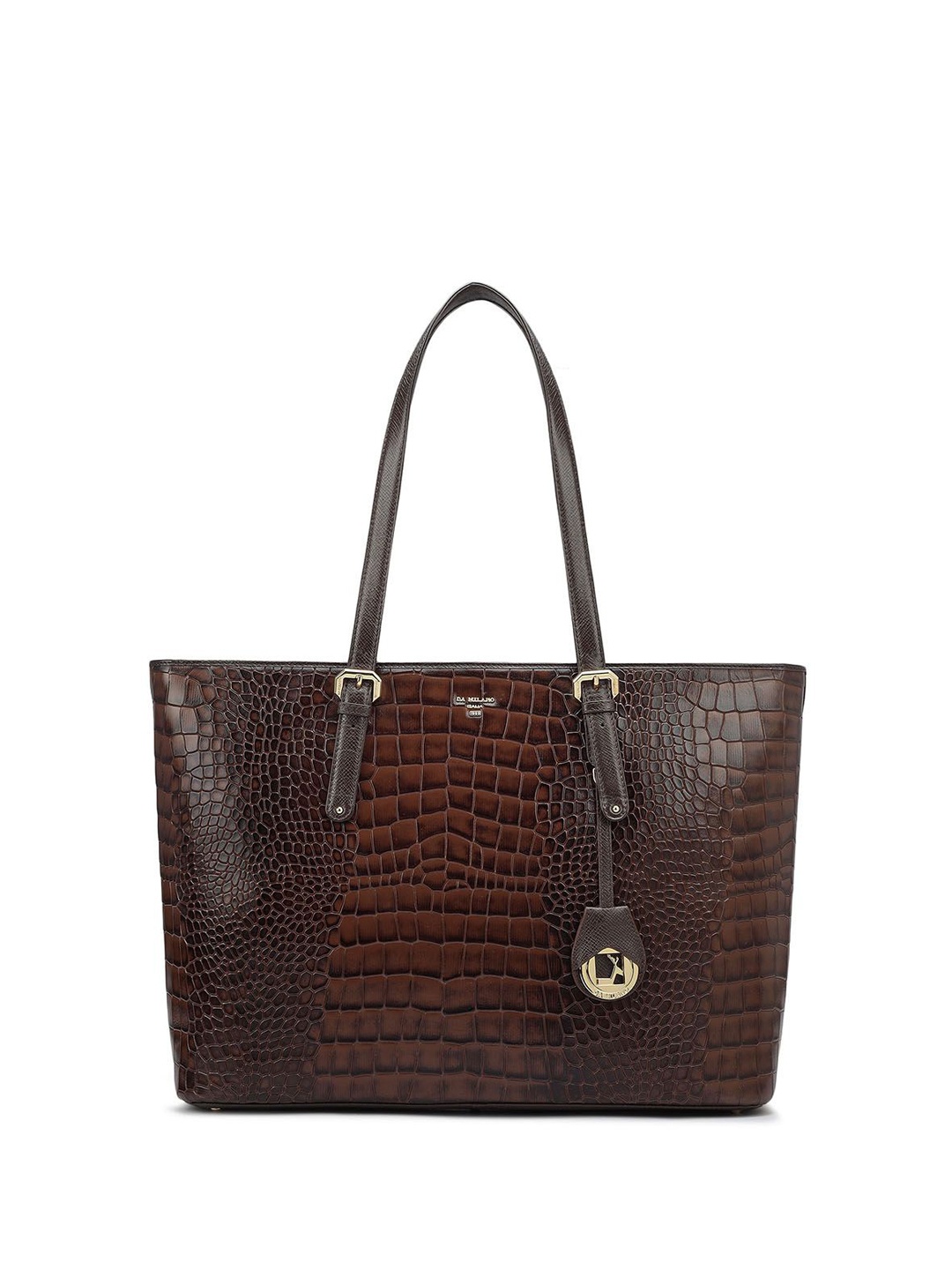 

Da Milano Textured Leather Oversized Shopper Shoulder Bag, Brown