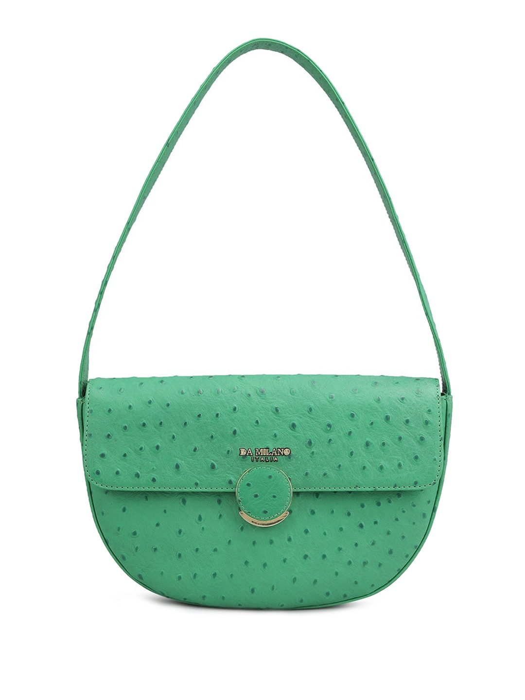 

Da Milano Leather Bowling Sling Bag with Cut Work, Green