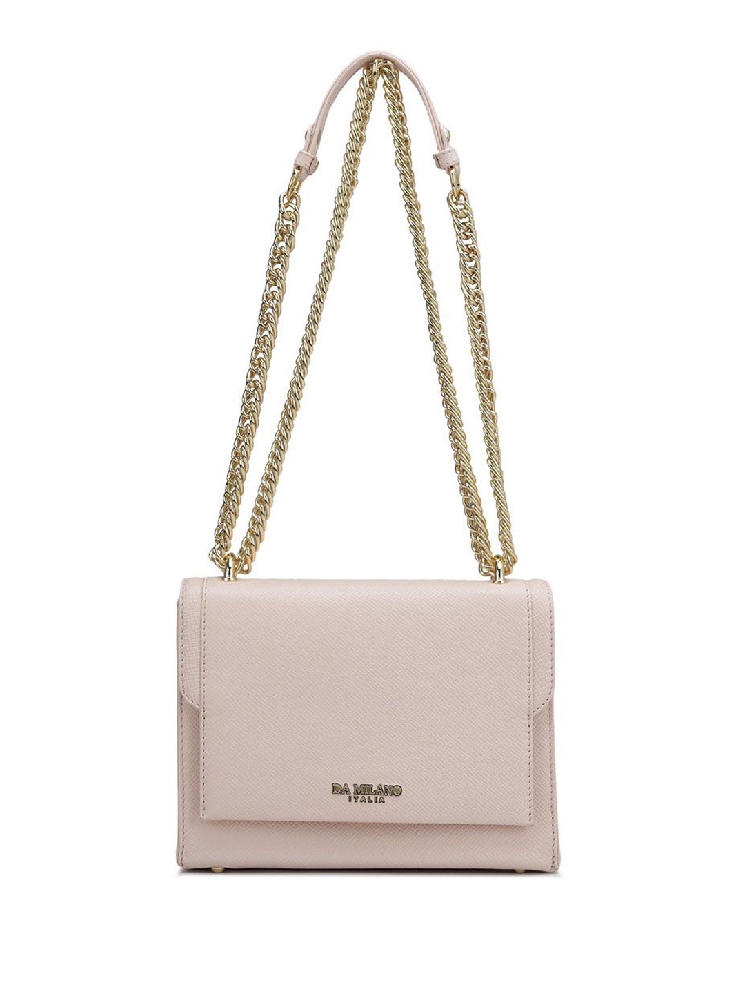 

Da Milano Leather Structured Sling Bag with Quilted, Pink
