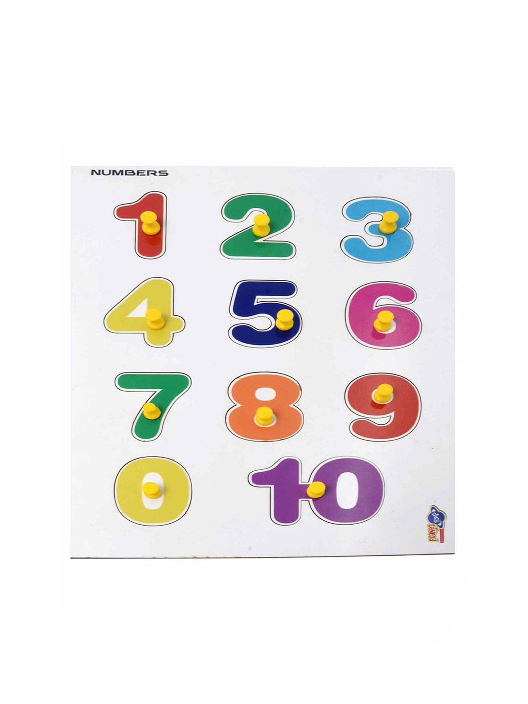 

PLANET of Toys Wooden Number Knob Puzzle Toy Learning and Development Toys, Off white