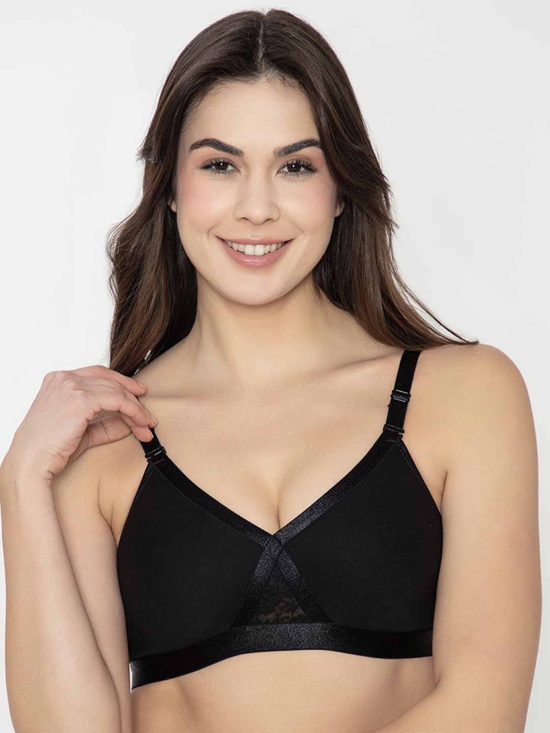 

B'ZAR Full Coverage Non Padded Non-Wired Everyday Bra-Anti Bacterial, Black