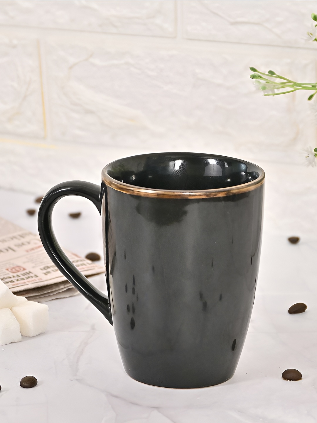 

Femora Black 2 Pieces Ceramic Glossy Mugs 320 ml