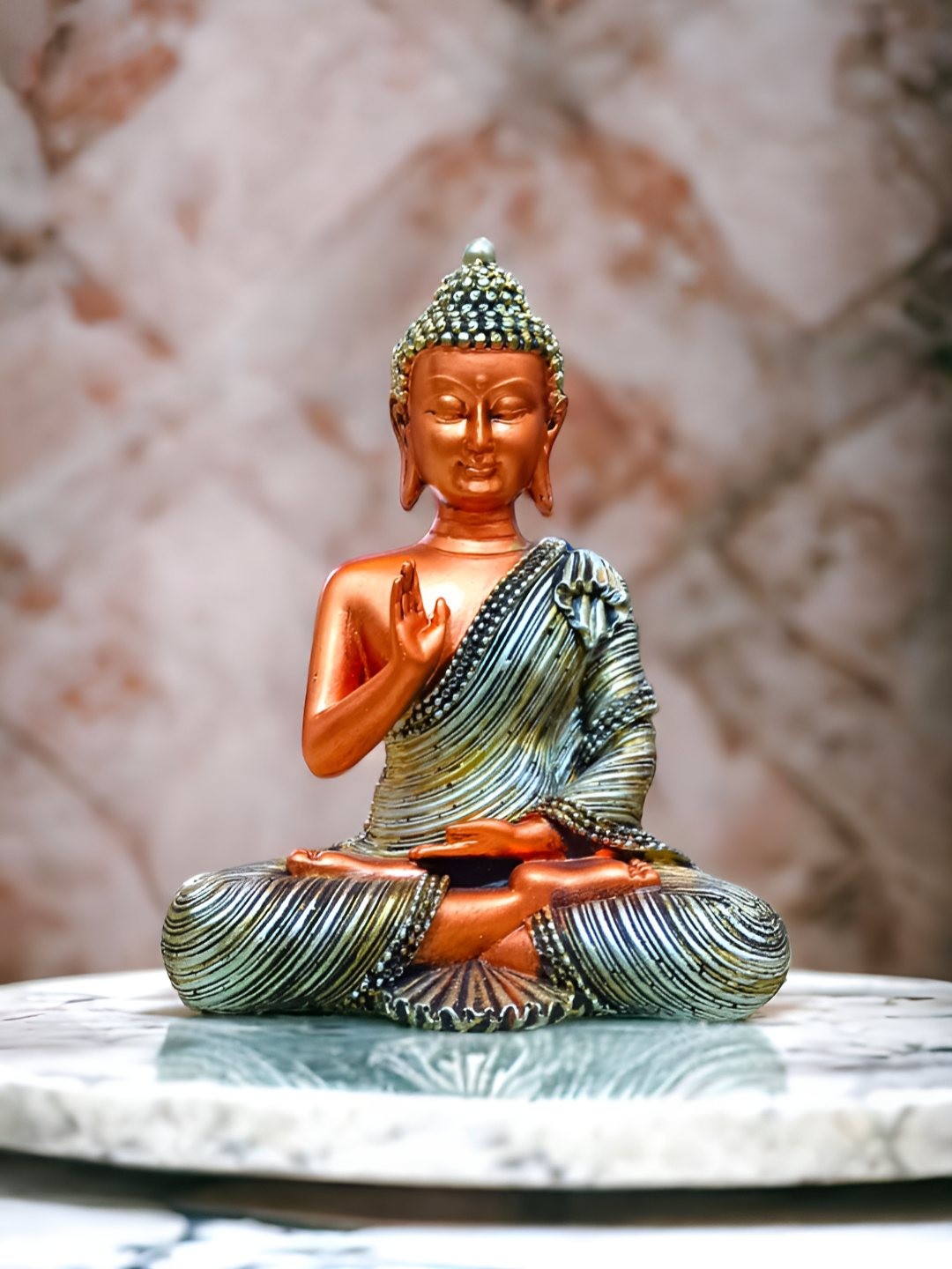 

SANKALAN CREATIONS Bronze-Toned Buddha Figurine Showpiece