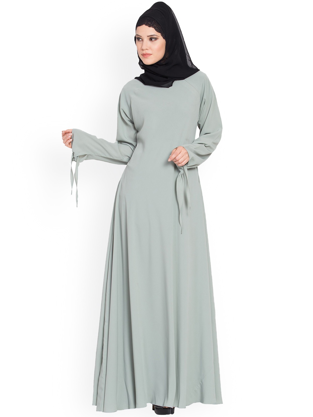 

MUSHKIYA Solid Abaya Burqa, Sea green