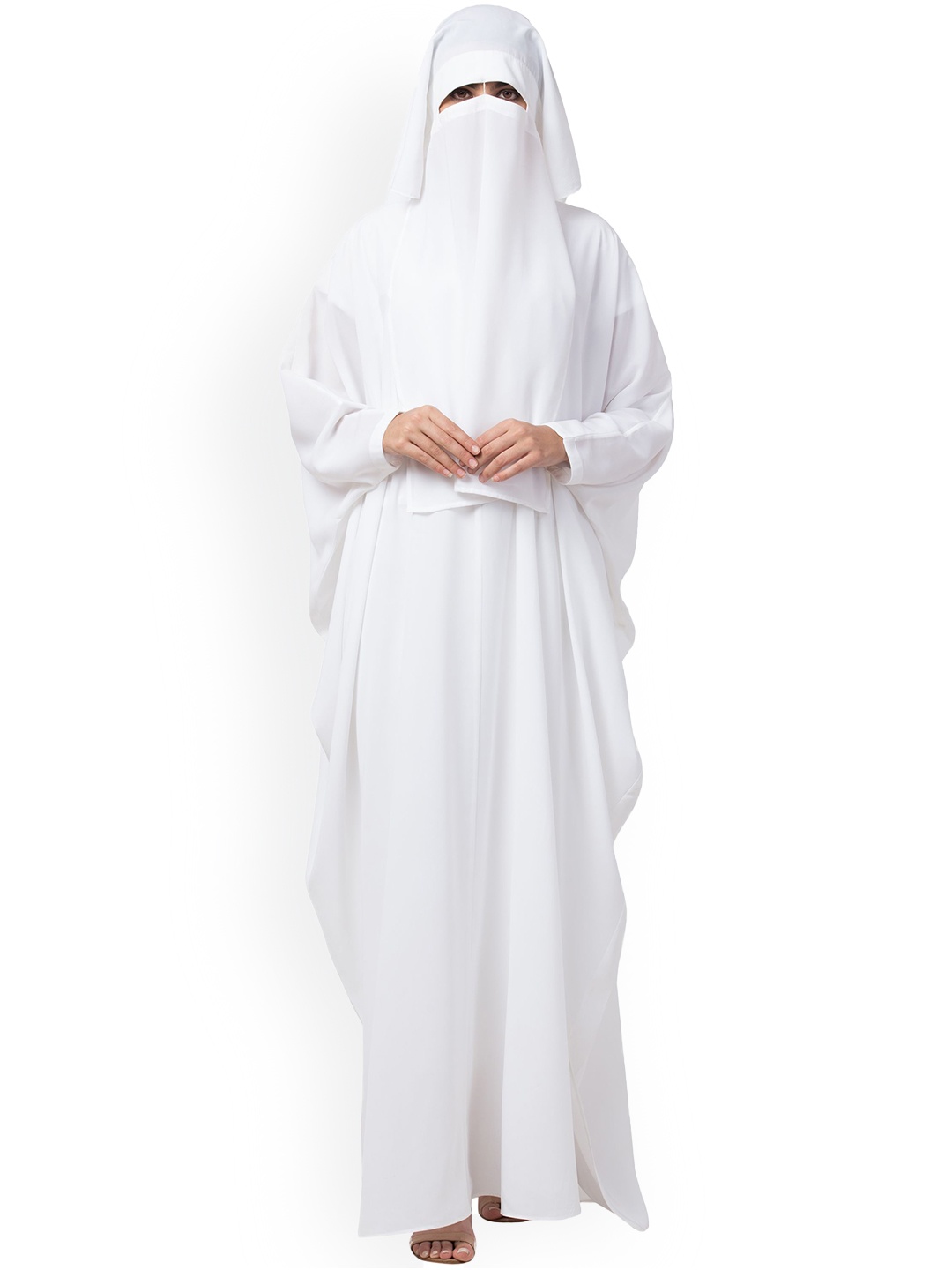 

MUSHKIYA Kaftan Abaya & Niqab Burqa With Scarf, White